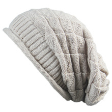 ebay速賣通新款帽子男女時尚冬季 韓版三角菱形堆堆針織毛線帽