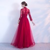 The bride toast clothing new spring and Autumn Winter Wedding Engagement Dress female Korean dress back long