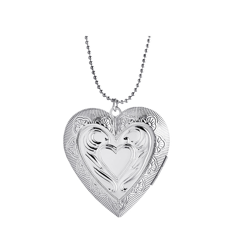 Casual, Daily Occasion Copper Material Copper Rose Gold Plated White Gold Plated Plating Heart Shape Locket Necklace