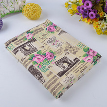 亚麻面料 印花棉麻布料 沙发床单桌布台布布料 老粗布布料E18