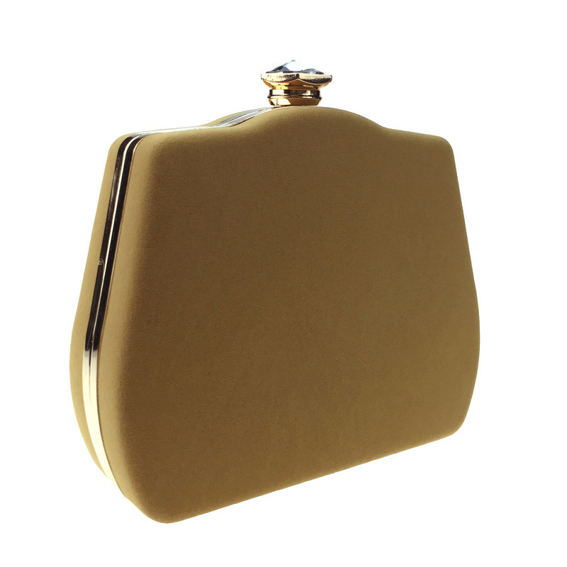 Túi clutch nữ dạ tiệc nhung hình quả bầu đính đá hộp cứng kèm dây xích — Màu đỏ, Màu đỏ rượu, Màu tím, Màu xanh lam chi tiết 24