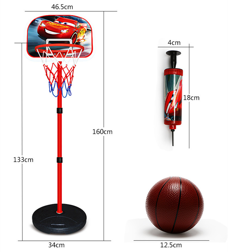 迪士尼汽車籃球架兒童運動玩具可調高度籃球架