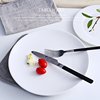 White new bone porcelain moon disc light round disk Western -style tableware Italian noodle beef steak dessert cake snack plate