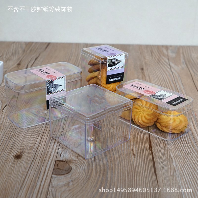 厂价直销透明塑料曲奇饼干盒 正/长方形烘焙千层蛋糕盒子/箱