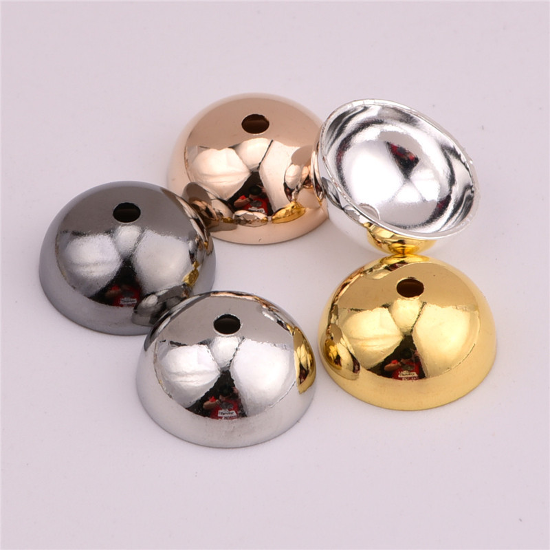 12*6mm环保电镀多色黄铜半圆球形铜帽耳环项链吊坠箱包饰品配件