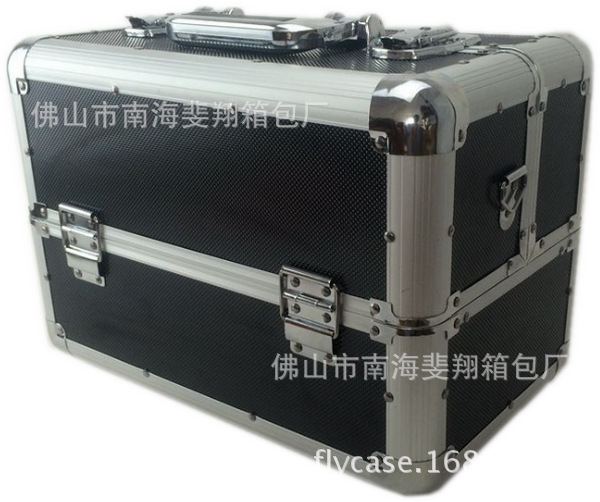 黑色双开多层工具箱 化妆箱 工具箱 铝合金箱子 各种颜色尺寸定制