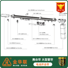 铝合金电动窗帘轨道开合帘轨道智能电动舞台帘酒店复式窗帘轨道