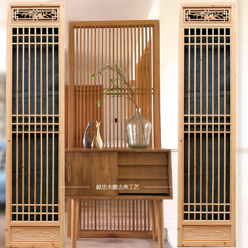 customized Dongyang wood carving screen partition solid wood Grillwork Chinese antique Doors and windows television Background wall suspended ceiling Renovation