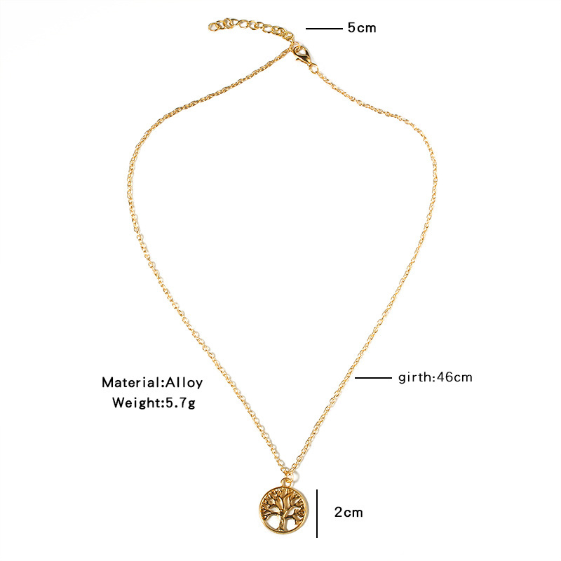 Fashion Retro Tree Of Life Pendant Alloy Ladies Peace Tree Necklace Clavicle Chain display picture 3