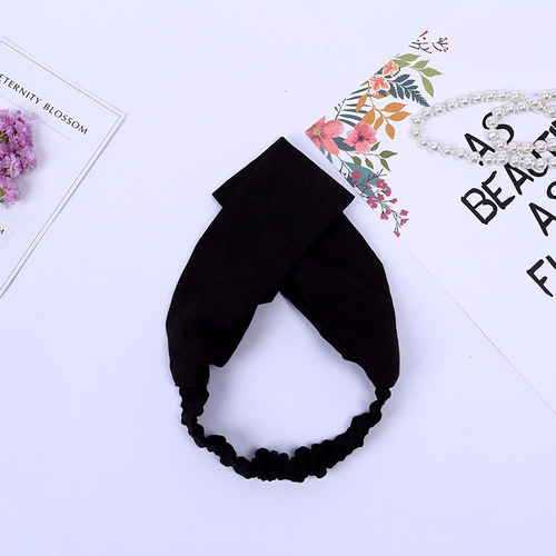 Christmas bow headband crossed headband face-washing suede fabric elastic face-washing headband hair tie