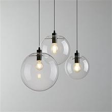玻璃圆球小吊灯北欧餐厅灯吧台灯现代简约单头个性创意球形泡泡灯