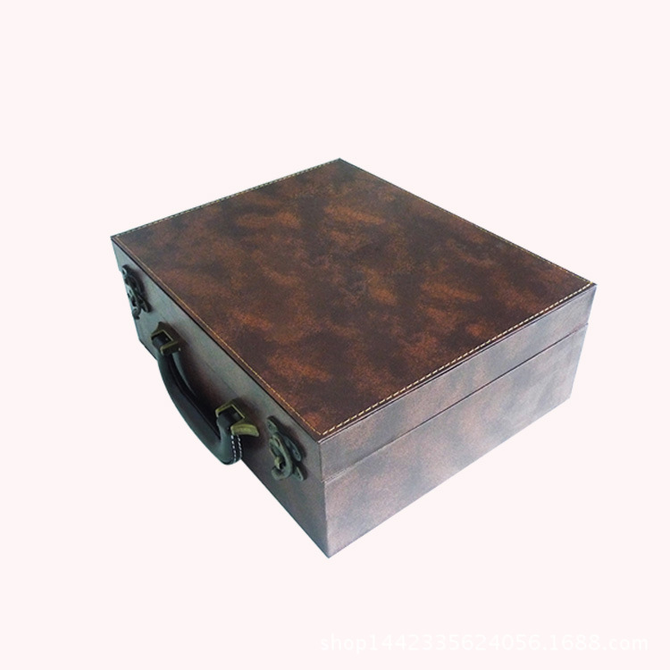 包装手提箱盒 纸盒 仿皮包装盒 翻盖手提箱