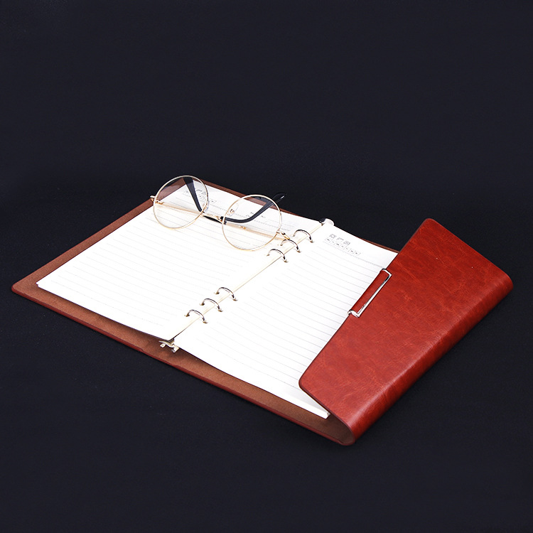 办公文具 仿皮三折活页笔记本可定制logo a5创意广告商务记事本子