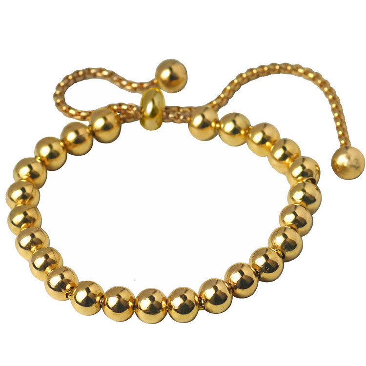 8mm Stainless Steel Ball Bracelet Diy Retractable Pearl Chain Bracelet Wholesale display picture 2