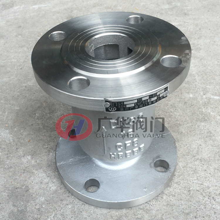 广华304不锈钢立式止回阀H42W-16P/H42W-16R法兰弹簧硬密封逆止阀