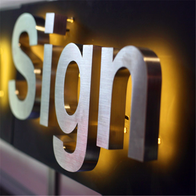 精工拉丝钛金字 不锈钢平面字 亚克力前发光字 不锈钢背发光字