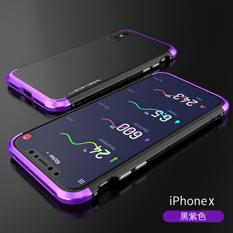 GINMIC Shield Aluminum Metal Frame Hard PC Back Cover Case for Apple iPhone X