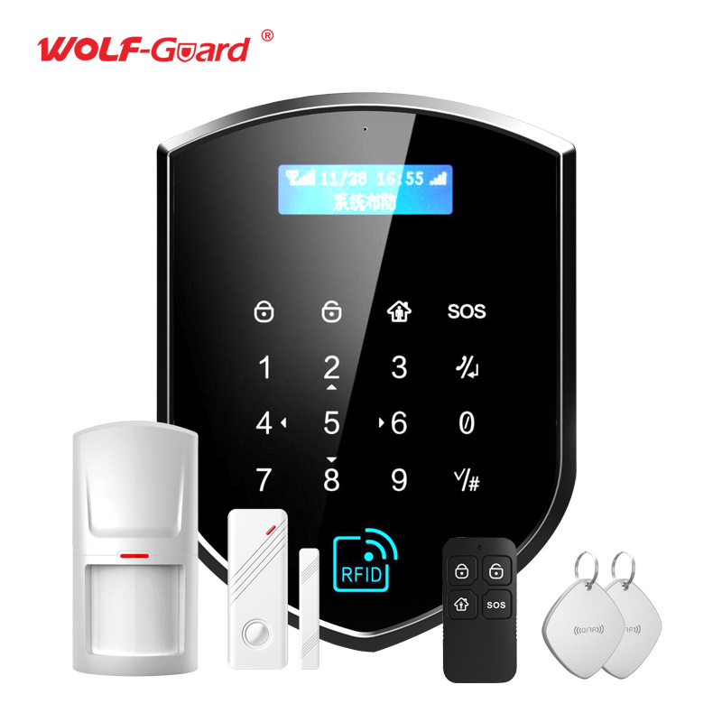 WiFi + GSM Anti-theft alarm suit household shop mobile phone Infrared curtain Magnetic Probe Call the police system