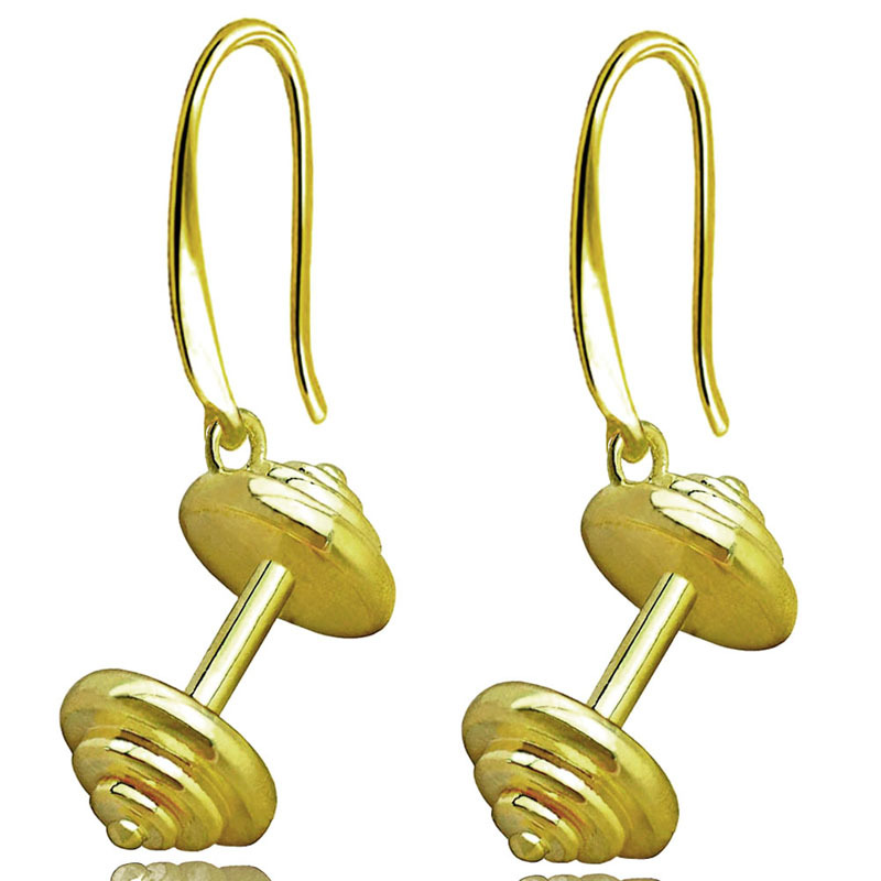 Fashion Gold Barbell Earrings display picture 3