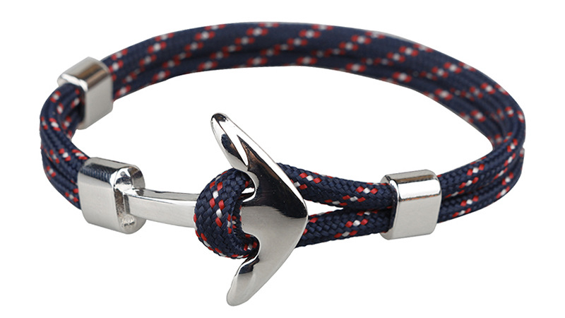 13g Weight Bracelets Classification Alloy, rope Chain Material 1 Piece Quantity Daily, Street Occasion Alloy, rope Material Anchor Pattern Men's Gender Layered Design Casual, Retro Style Casual Retro Anchor Alloy Rope Layered Men's Bracelets Men's Chain Bracelets 无
