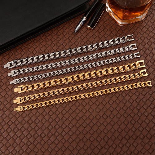 Creative Titanium Steel Bracelet for Men, European and American Single Weave Six-Sided Grinding Titanium Steel Bracelet, Street Vendor Jewelry Wholesale