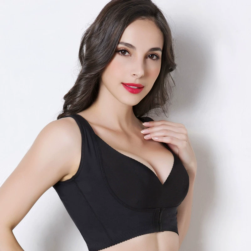 Coffee wireless bra, sexy supporting underwear, plus size, beautiful back