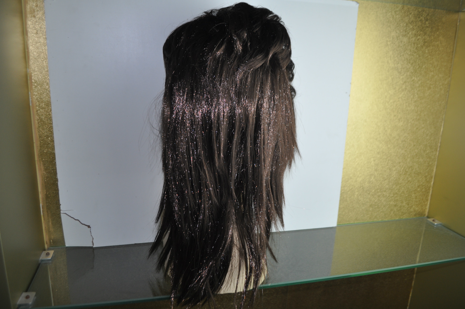 H095 Europa y América pelucas de cabello largo moda marrón fiesta