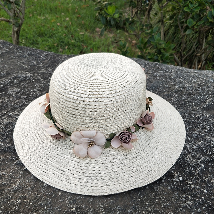 Fashion Flowers Sunscreen Foldable Straw Hat display picture 22