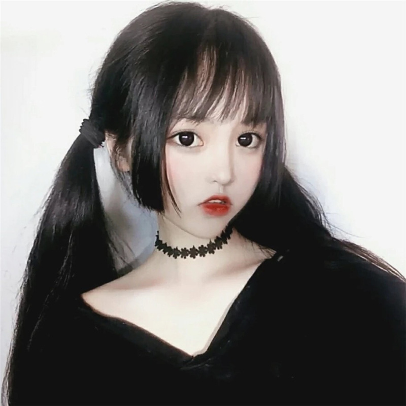姬发式假发女长直发水母头空气刘海cos日常软妹Lolita日系假发套|ru