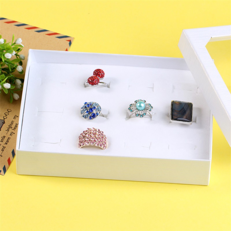 12 Hole Ring Display Box Transparent World Cover Carton Fashion Rings Storage Boxes display picture 6