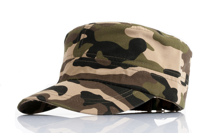 AliExpress eBay popular de una sola pieza de camuflaje militar sombrero de moda todo partido sombrero casual sombrero plano sombrero superior