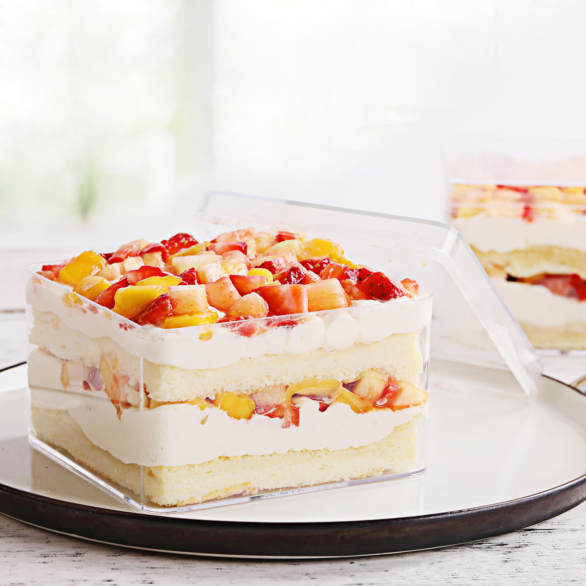 透明塑料千层蛋糕盒豆乳蛋糕盒水果奶油蛋糕打包盒子冰淇淋布丁杯