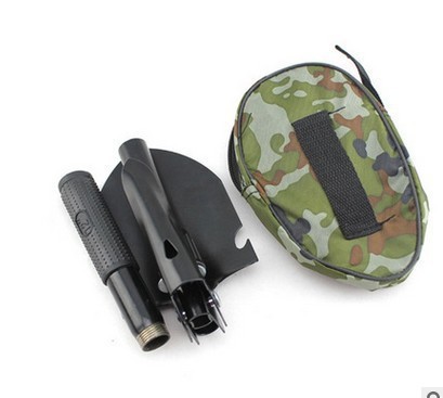 Engineer shovel fishing multi-function folding compass outdoor portable shovel car small pickaxe camping shovel
