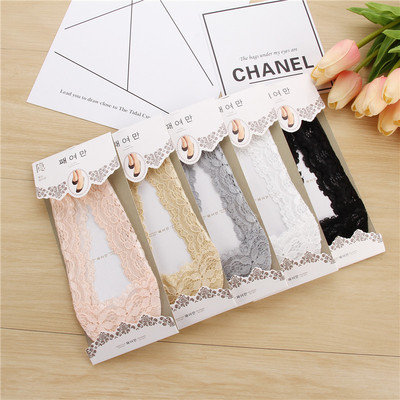 秋季新款韩版浅口棉底蕾丝树叶隐形袜硅胶防滑纯色船袜厂家直销|ms