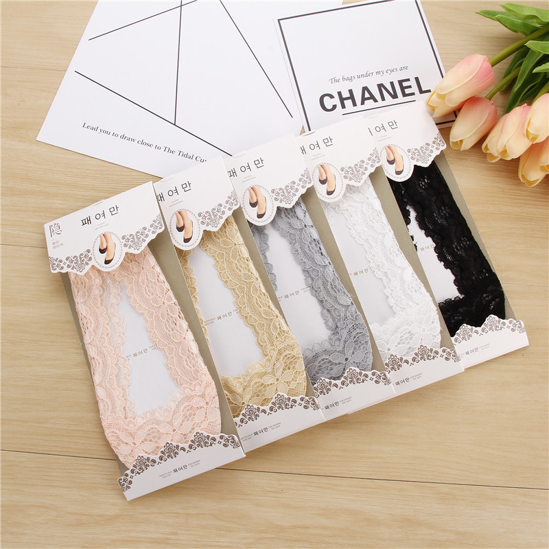 秋季新款韩版浅口棉底蕾丝树叶隐形袜硅胶防滑纯色船袜厂家直销|ms