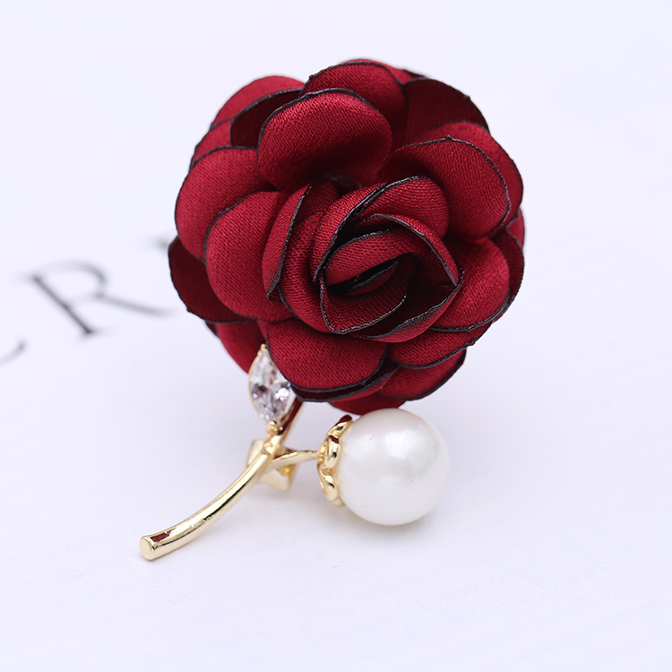 2018 Broche Pin De Tela Simple Rosa Delicada Accesorios Elegantes Accesorios Retro Accesorios De Suéter De Abrigo display picture 2