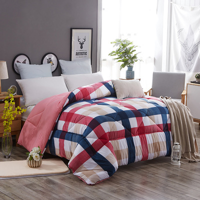 新款水洗棉冬被 日式无印格子加厚秋冬被芯厂家批发 微商专供代发|ru