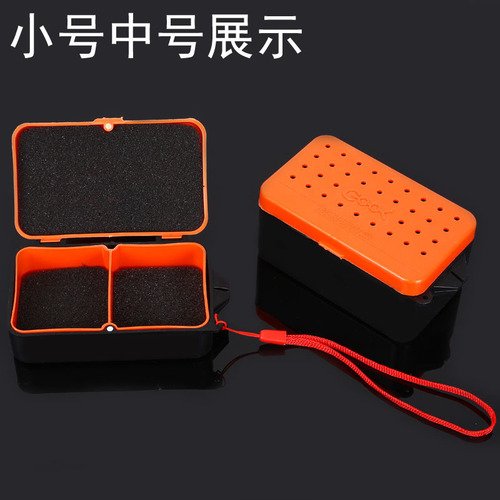 Wholesale red worm box, earthworm box, live bait box, fishing accessories box, double layer earthworm box with tweezers