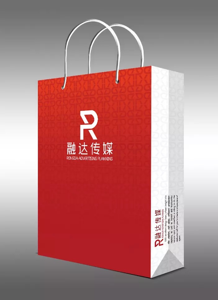厂家可按要求四色印刷白卡带企业名称宣传通用包装约送礼纸袋子