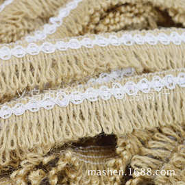 黄麻编织麻绳织带家纺服装辅料手工白边排苏流苏排须绳子现货批发
