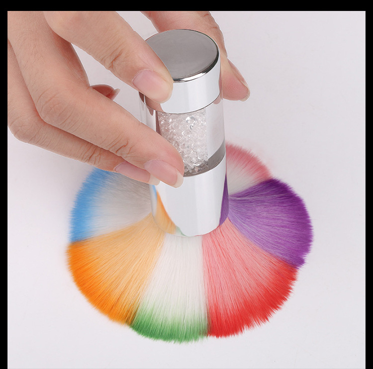 Mode Regenbogenfarbe Nail Art Reinigungsbrste Metallgriffpicture3