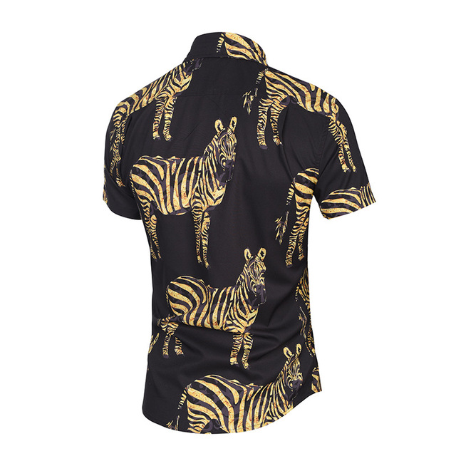 Fashion Summer Fashion Brand Shirts with 3D Zebra Printed Shirts