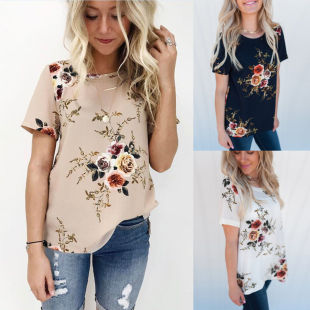2017�ļ� Ůʿ T�� ���uͨ ebay  ӡ�� ��ɫ ���m ���� �A�I