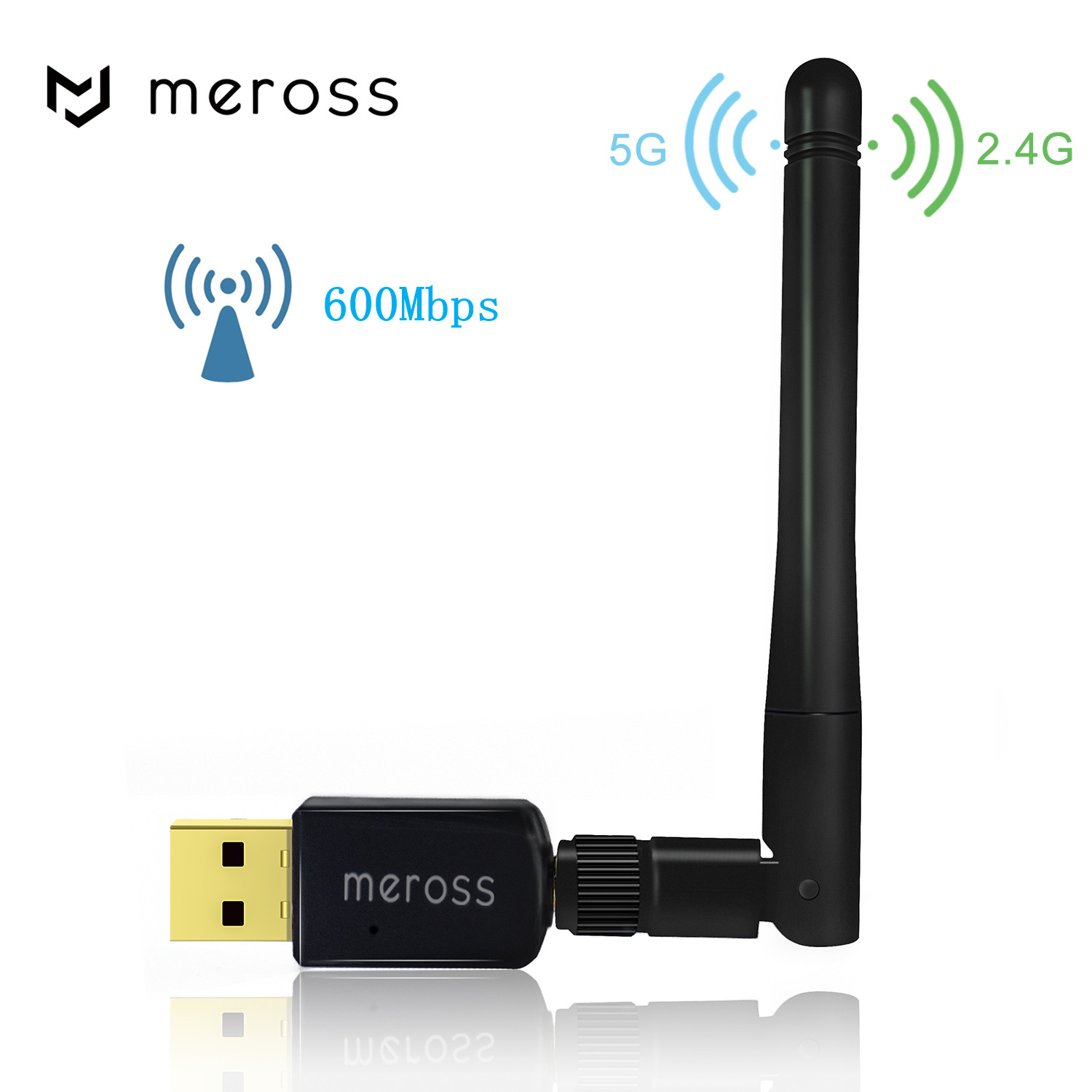 AC600M雙頻無線網卡電腦無線WiFi接收器隨身帶USB無線網卡連接器