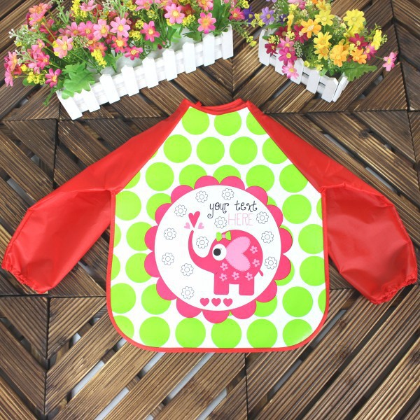 2018款EVA反穿衣四季免洗防水飯兜兒童透明飯衣寶寶卡通長袖罩衣