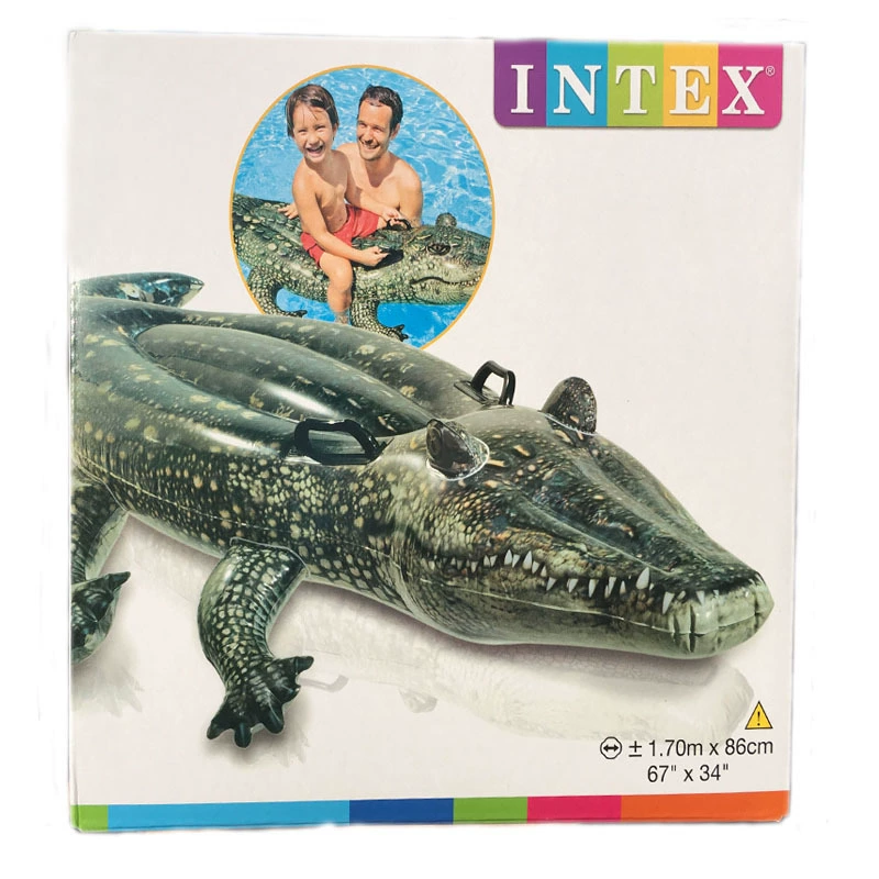 INTEX 57551 реалистичный крокодил-оборотень надувной водный игрушечный плот для детей на улице