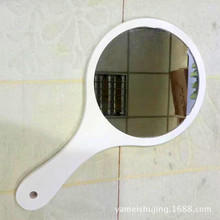 廠家批發優質實木白色化妝手柄鏡 古典簡約實木手柄鏡