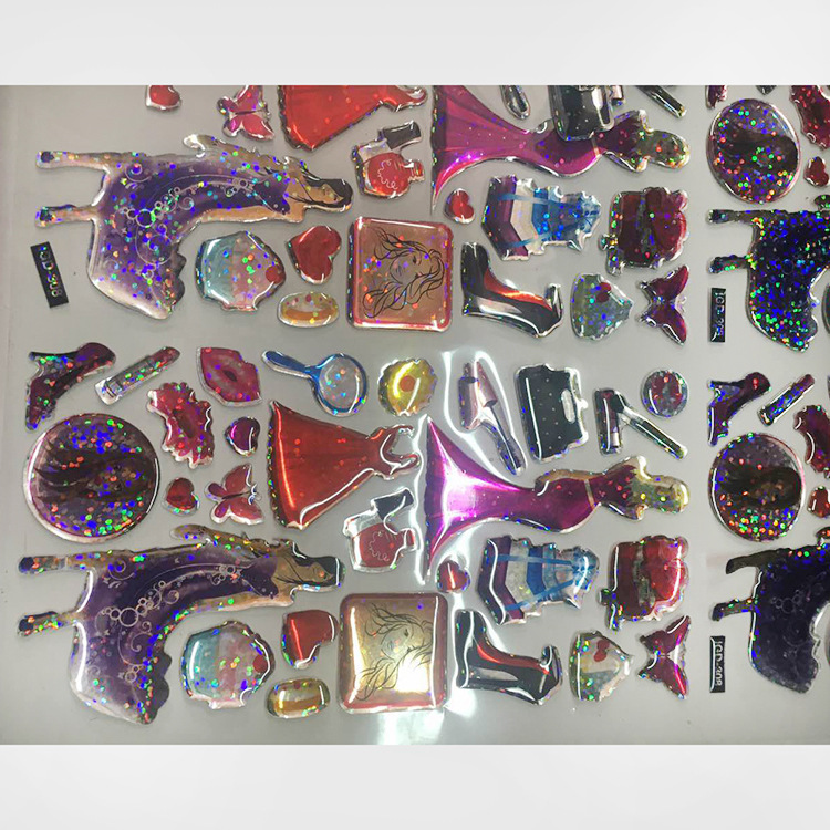 彩色水晶滴胶 滴塑标贴 透明PVC软胶标签卡通贴纸丝印logo