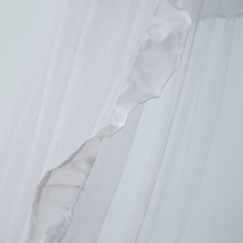 嬰兒蚊帳童床圓頂單開門花邊蚊帳落地加長加密寶寶吊賬含支架鐵架