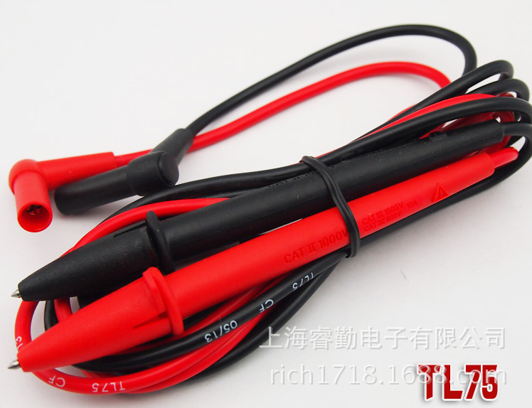福禄克FLUKE TL75 TL10万用表表笔 测试线 原装表棒 AC10鳄鱼夹